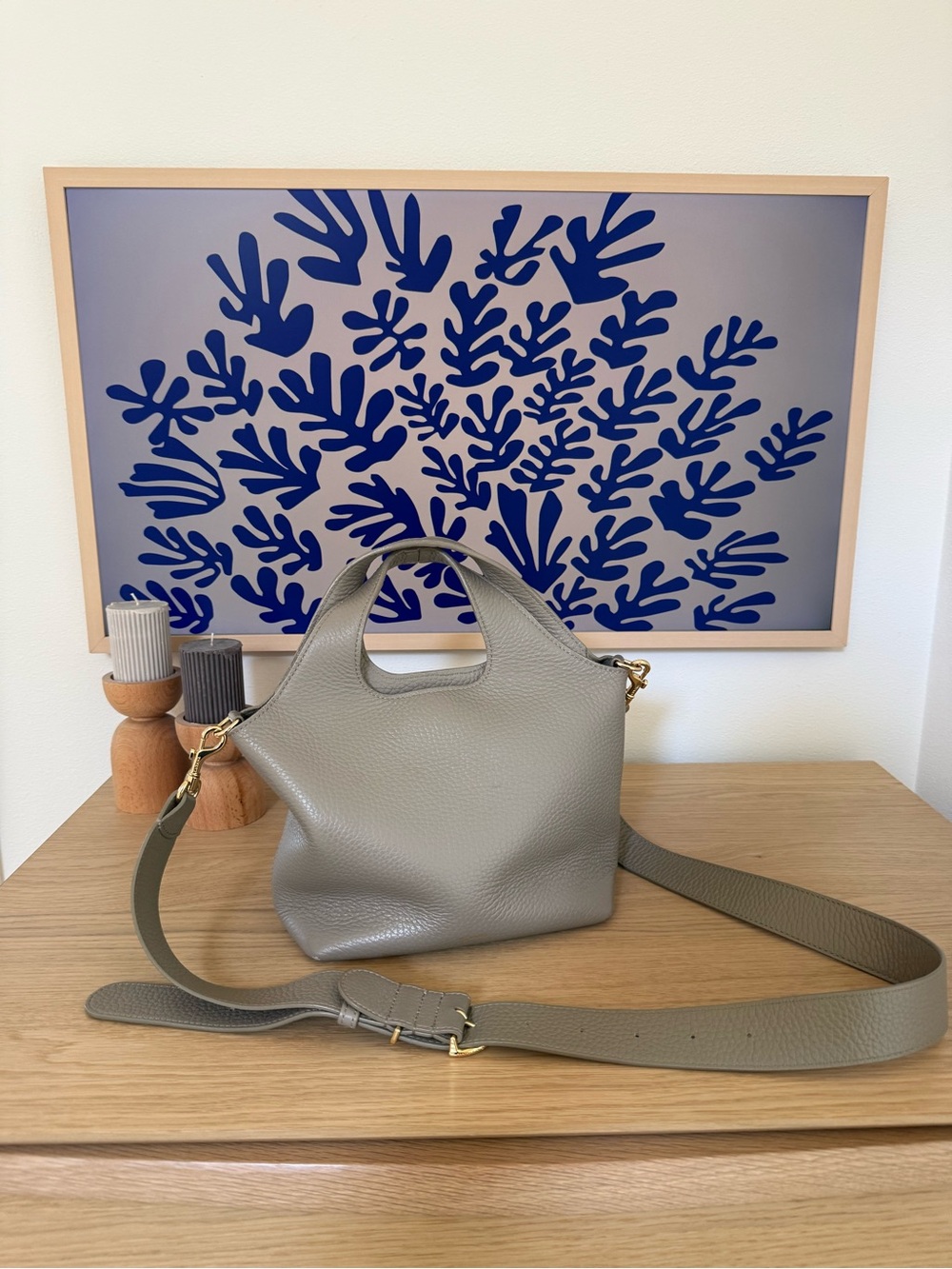 Cuyana Mini System Tote in Pebbled Dark Stone